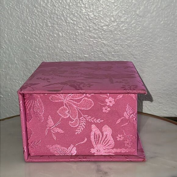 Caboodle Fabric Jewelry Box Mirror Pink Floral Vintage Trinket Holder Padded EUC - Picture 7 of 10